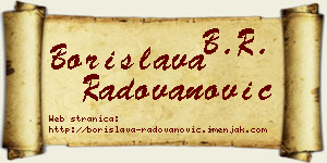 Borislava Radovanović vizit kartica
